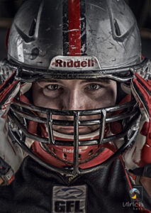Portrait eines American Football Spielers