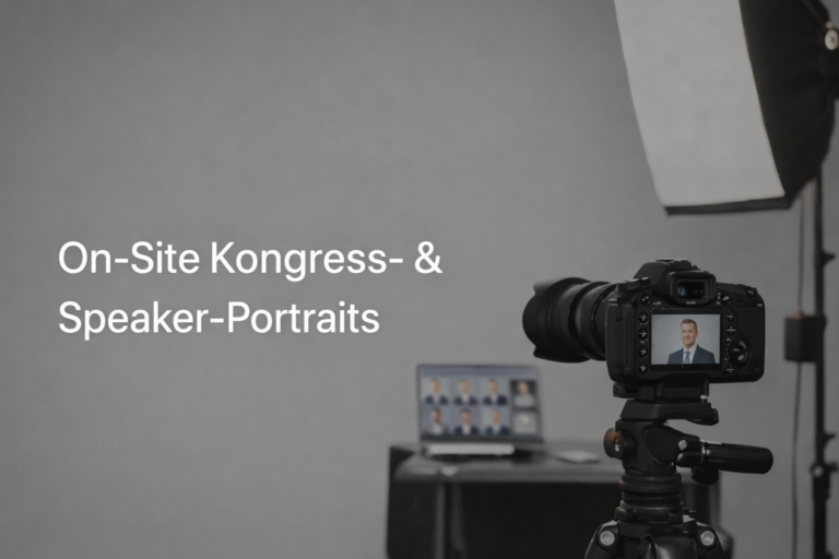Mobiles Portrait-Setup für Kongressportraits und Speaker-Portraits direkt auf einer Fachveranstaltung