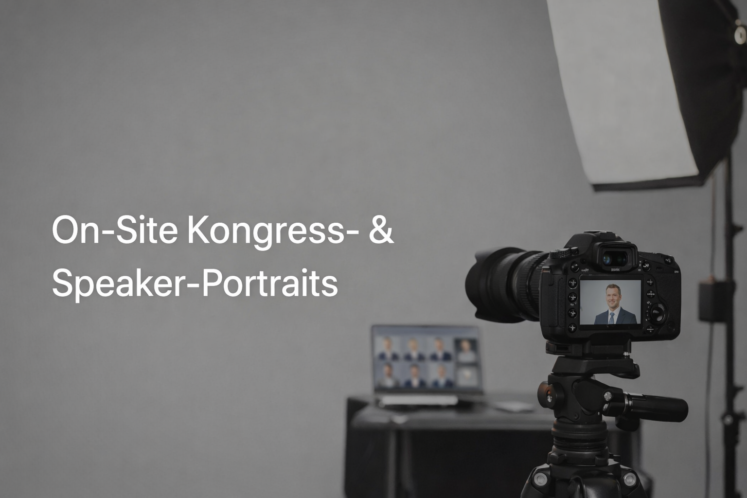 Mobiles Portrait-Setup für Kongressportraits und Speaker-Portraits direkt auf einer Fachveranstaltung