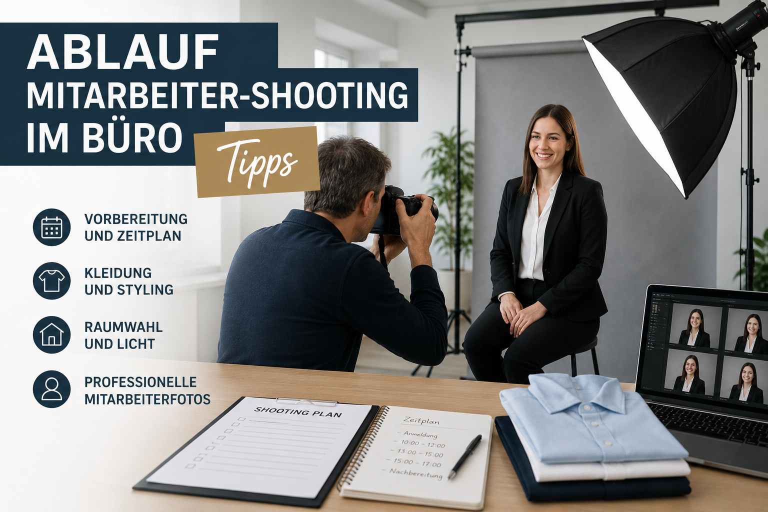 Ablauf Mitarbeiter-Shooting im Büro: Tipps für Unternehmen