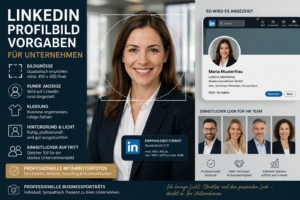 LinkedIn Profilbild Vorgaben für Unternehmen mit professionellem Businessporträt und einheitlichen Mitarbeiterfotos