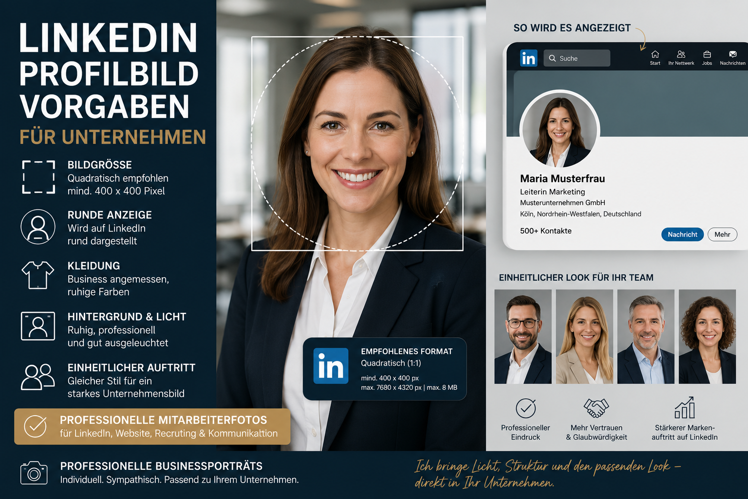LinkedIn Profilbild Vorgaben Unternehmen