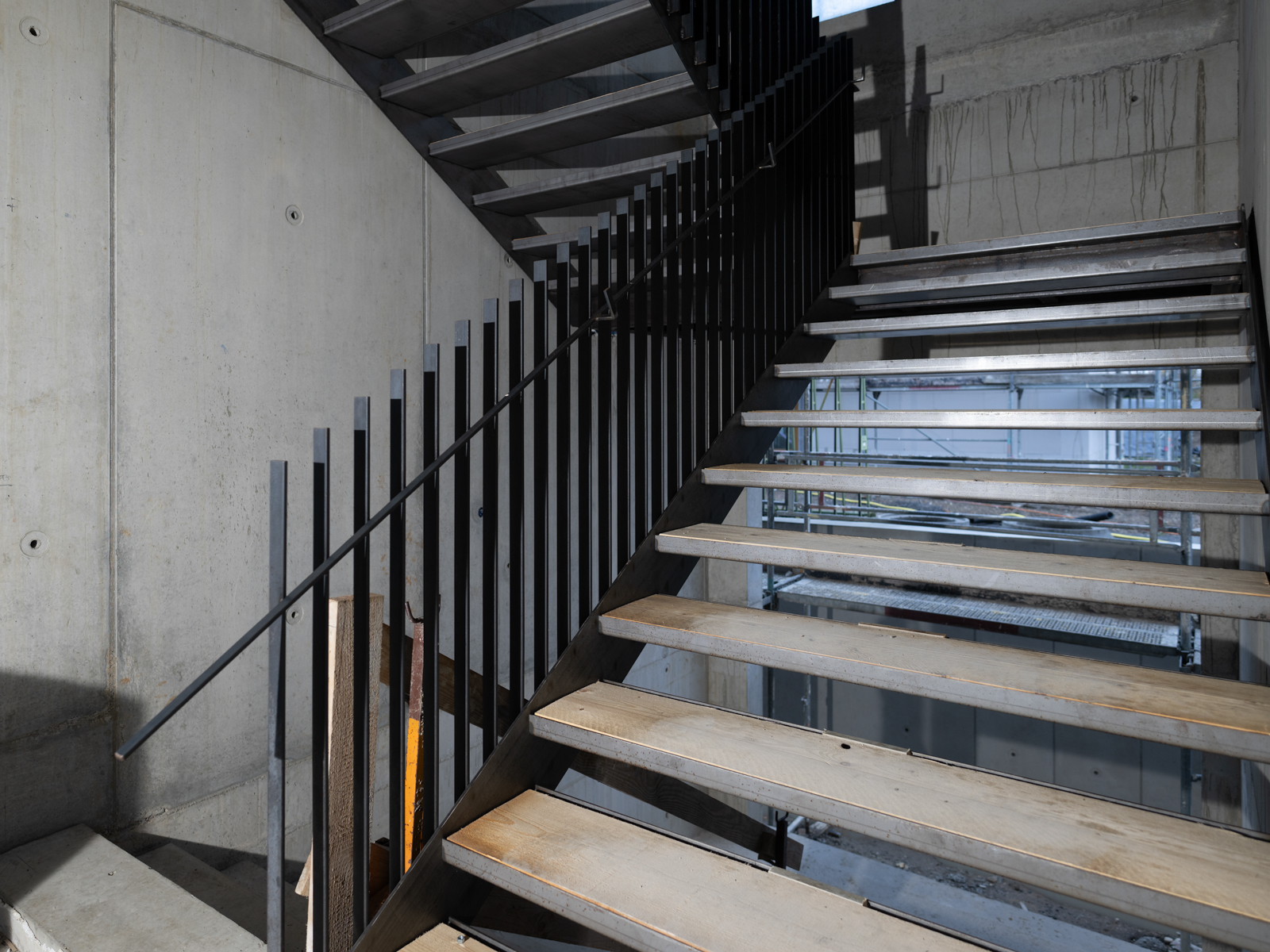 Baustellenfotografie: Treppenhaus im Rohbau