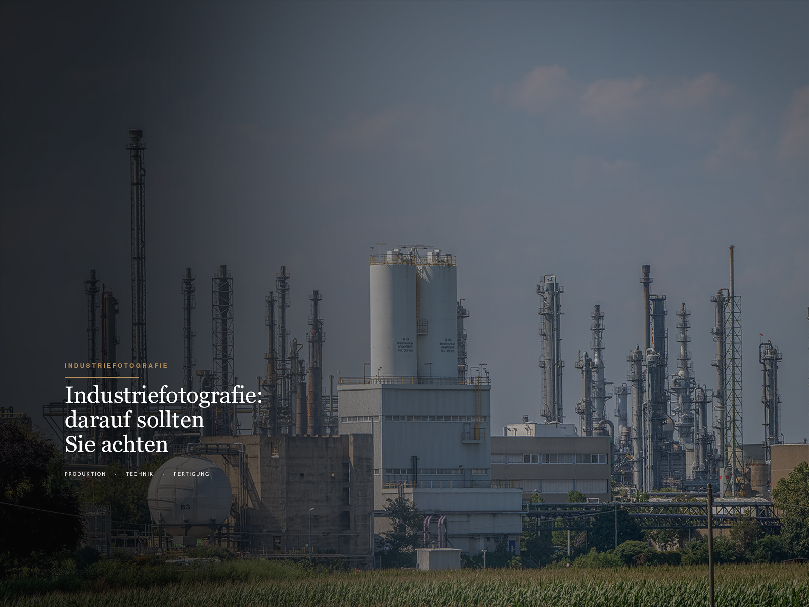Industriefotografie – darauf sollten Sie achten